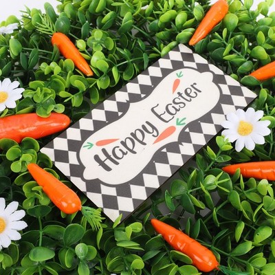 Easter Wreath Decoration Artificial Spring Wreath With White Daisy Carrots For