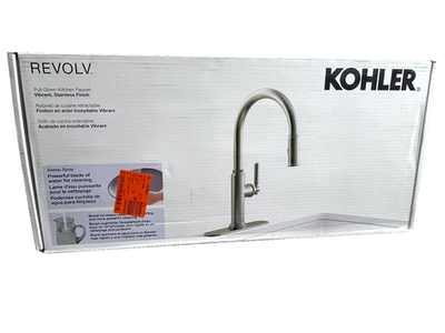 #ad Kohler Revolv One Handle Pull Down Kitchen Faucet in Vibrant Stainless R34619 V $129.88