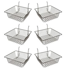 Multi Fit Black Small Wire Basket For Slatwall Grid Of Pegboard Commercial All P