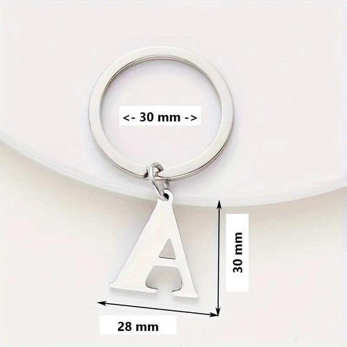 Schlüsselanhänger Buchstabe Silber Edelstahl Anhänger Keyring Alphabet - Bild 2 von 28