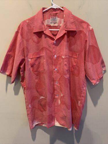 VTG 50's McGregor Hawaiian Shirt Sz Large Pink 🌺 