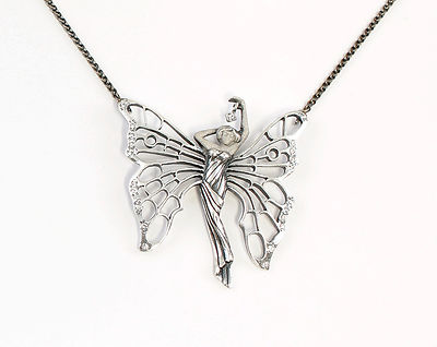 9901692 Collier Schmetterlings-Frau Elf Swarov. Stones L42cm