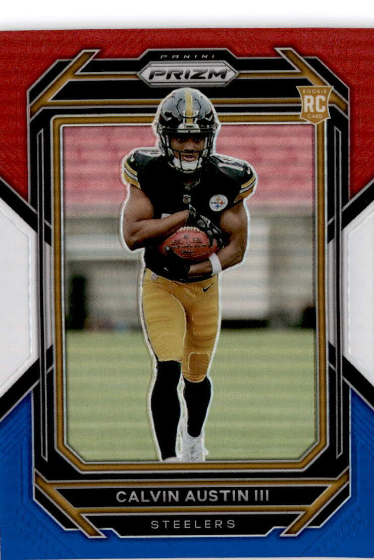2022 Panini Prizm #338 Calvin Austin III Red White and Blue
