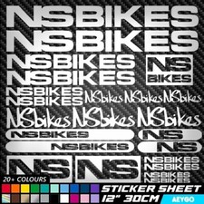 24x NS BIKES Vinyl Decal Stickers Sheet Bike Frame Cycling Cycle Bicycle MTB MX
