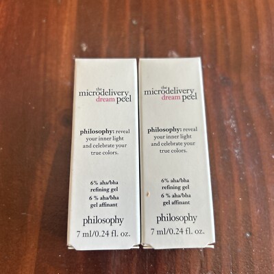 2x Philosophy The Microdelivery Dream Peel .24floz/7ml Mini Travel Size, New!