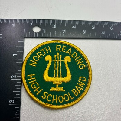 Yellow On Green Massachusetts NORTH READING HIGH SCHOOL BAND Music Patch 00.H