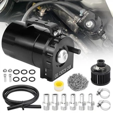 Universal 300ML Oil Catch Can Tank Kit w/ Breather Filter & Hose for Car Engine