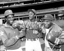 Doc Gooden, Darryl Strawberry And Mike Tyson New York Mets Smiling Together Blac