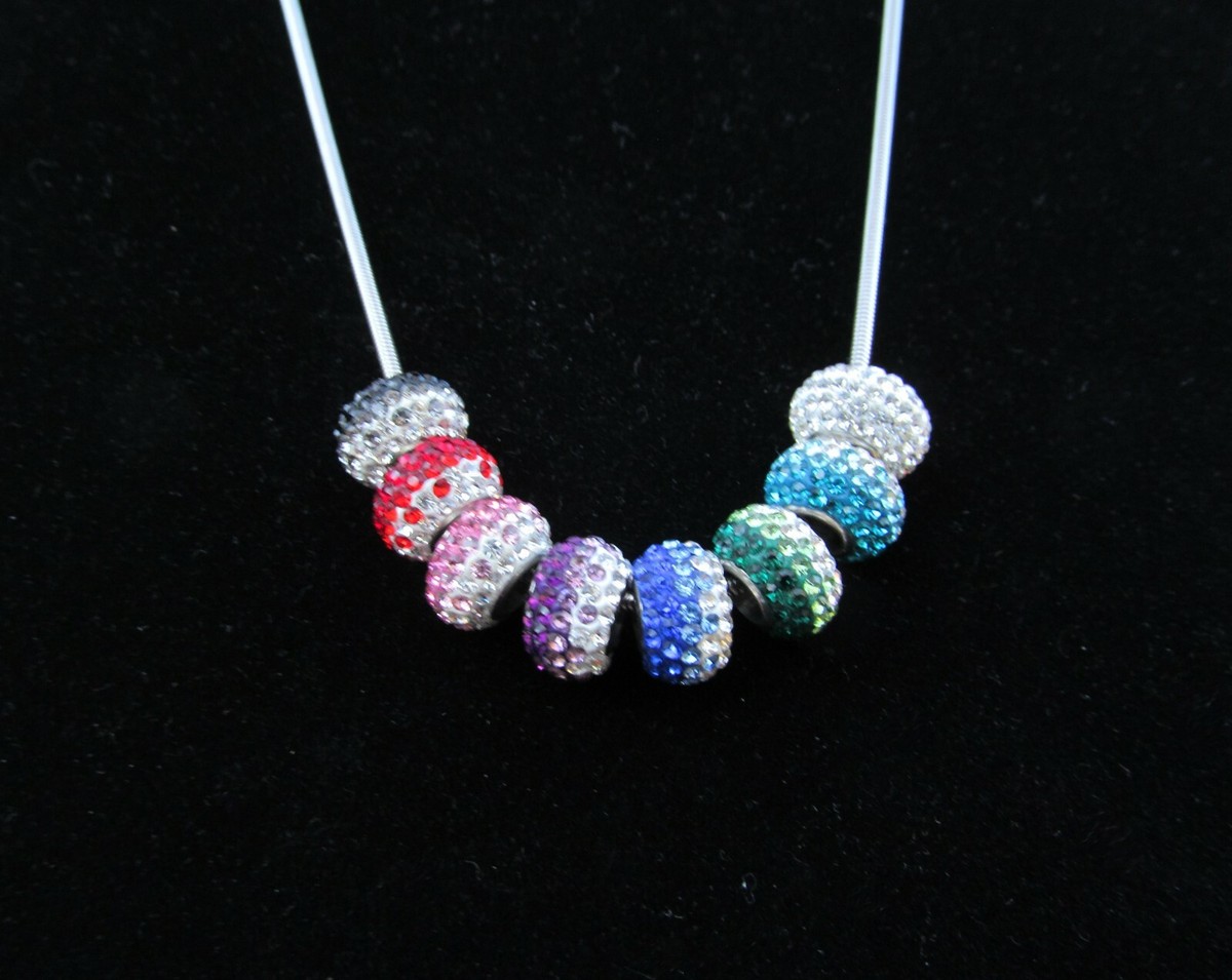 QVC Steel by Design Colorful Ombre Sparkling Crystal Beads