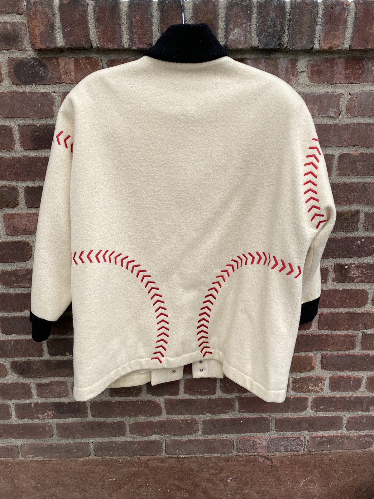 Vintage wool baseball pattern varsity jacket xl - image 2