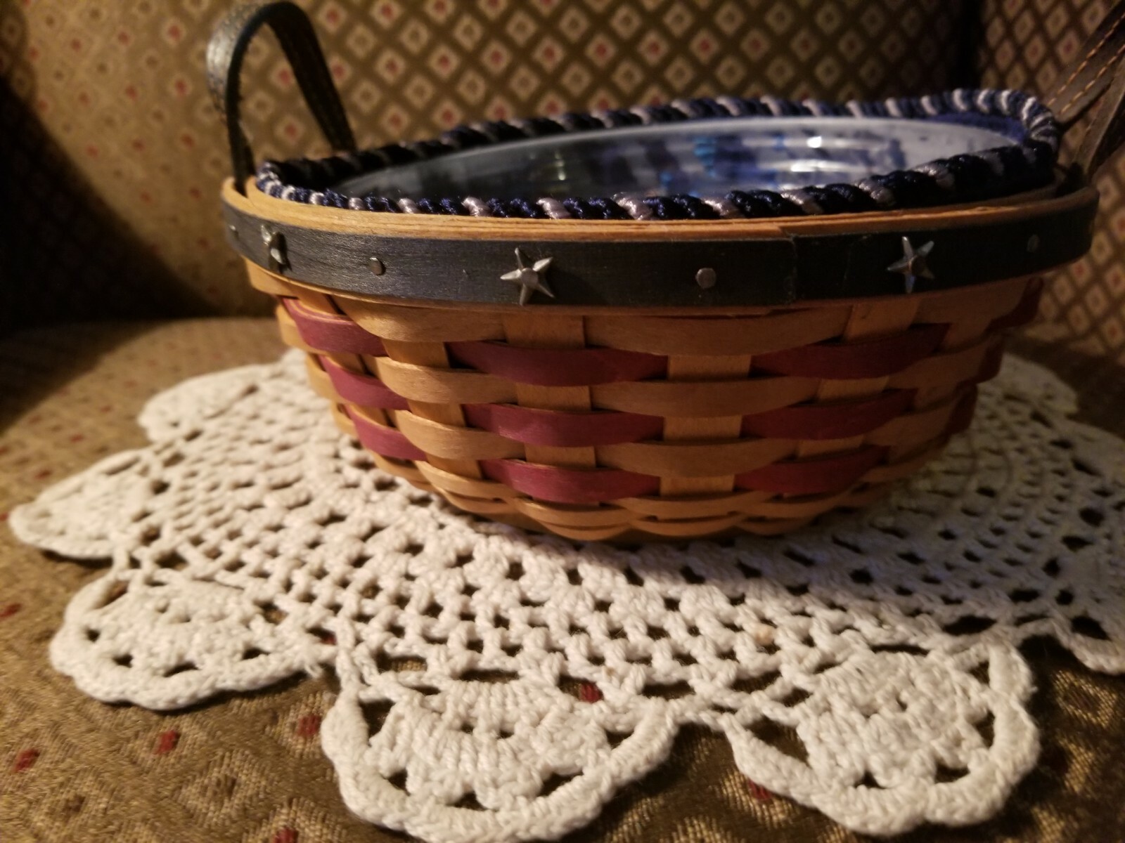 Longaberger 2005 Inaugural Basket,  Protector, Liner and Tie-On