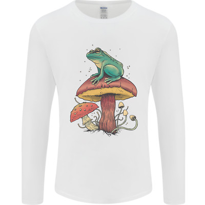 Ein Frosch sitzt auf einem Pilz Herren Langarmshirt