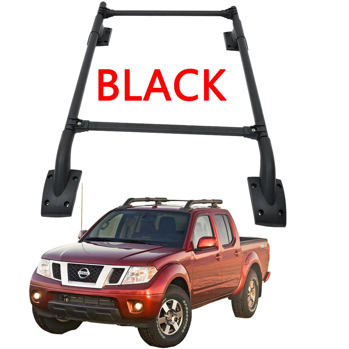 Fits 05 21 Nissan Frontier 4Door OE Style Black Roof Rack Rail