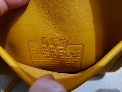 VINTAGE COACH SHOULDER BAG MUSTARD YELLOW HANDBAG PURSE RARE COLOR