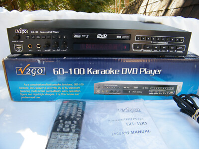 V2GO GO-100 Multi-Format Karaoke DVD CD Player with Box/Remote/Manual AS-IS