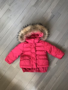 moncler red fur jacket