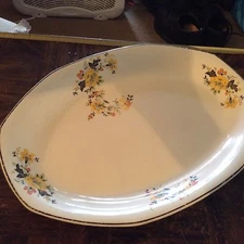 Vintage Homer Laughlin flowered serving platter