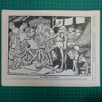 7x10'' punch cartoon 1893 MR PUNCH`S HISTORICAL CARTOONS gladstone
