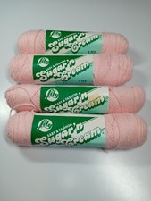 Lily Sugar n Cream Baby  Fashion Yarn-Lot of 4 Skeins-Each 150 Yds-Baby Pink