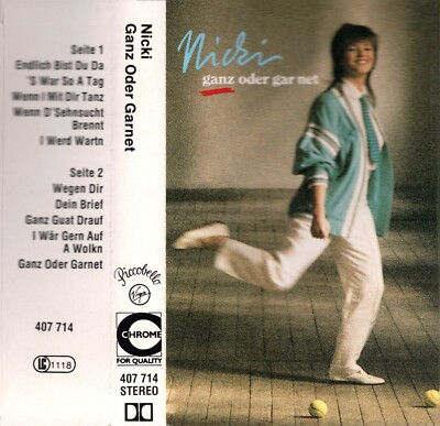 NICKI - GANZ ODER GAR NET - MC VIRGIN 1986 GERMANY - TAPE CASSETTE KASSETTE