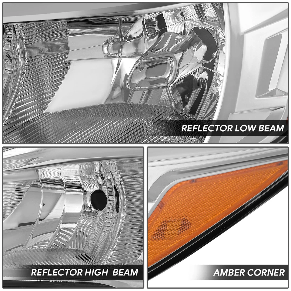 Левосторонняя фара для Ford Escape 2013–2016 годов выпуска оригинальная хромированная/желтая - Изображение 3 из 4