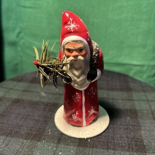 Vintage Ino Schaller Paper M ch  Candy Container Santa 5  