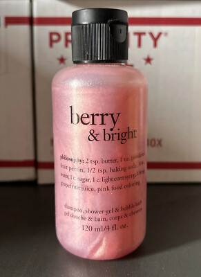 NEW SEALED PHILOSOPHY 4 OZ SHAMPOO SHOWER GEL BUBBLE BATH BERRY & BRIGHT