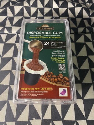 Fill n Brew Individual Disposable Coffee Pods use w/ Keurig K-Cup Coffee 24 cups