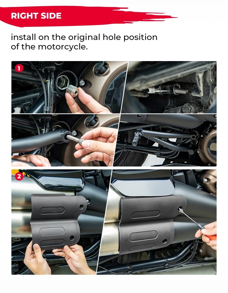 Kit de montaje de estribo de pasajero trasero pedal de reposapiés para 2021-2025 Sportster S RH1250 Foto 4 de 4