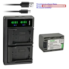 Kastar Battery LCD Dual Charger for Sony NP-FP30 NP-FP50 NP-FP51 NP-FP70 NP-FP90