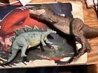 2017 Mattel Jurassic World Action Attack Stegosaurus Dinosaur With T-Rex