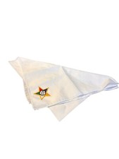 Masonic White OES Order of the Eastern Star Handkerchief