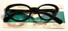 Vintage METALVISTA Alida Black 44/18Jeweled Women's Eyeglass Frame NOS 302
