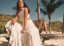 ZIMMERMANN CASSIE YOKE MIDI IVORY DRESS – NWT – SIZE 0