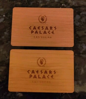 2 Rare CAESARS PALACE VIP REAL WOOD Casino Hotel LAS VEGAS room key cards