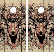 Deer Bear Wolf Cornhole Board Wrap LAMINATED Decal Vinyl Sticker 4347
