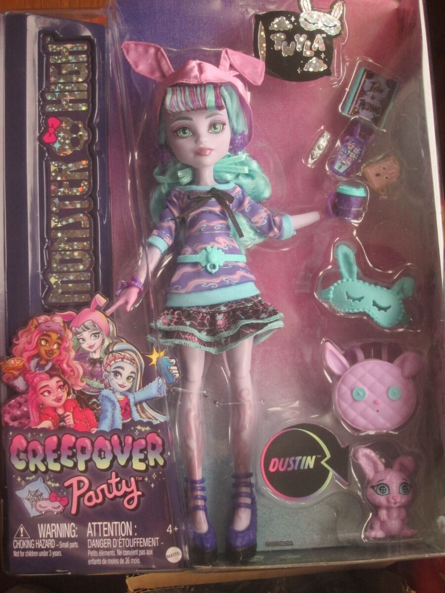  Monster High Doll, Twyla Creepover Party Set with Pet Bunny  Dustin, Sleepover Clothes and Accessories : Toys & Games