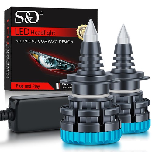 2X Quartz Glass H7 LED Headlight Bulbs Car Projector Lamp 120W 360