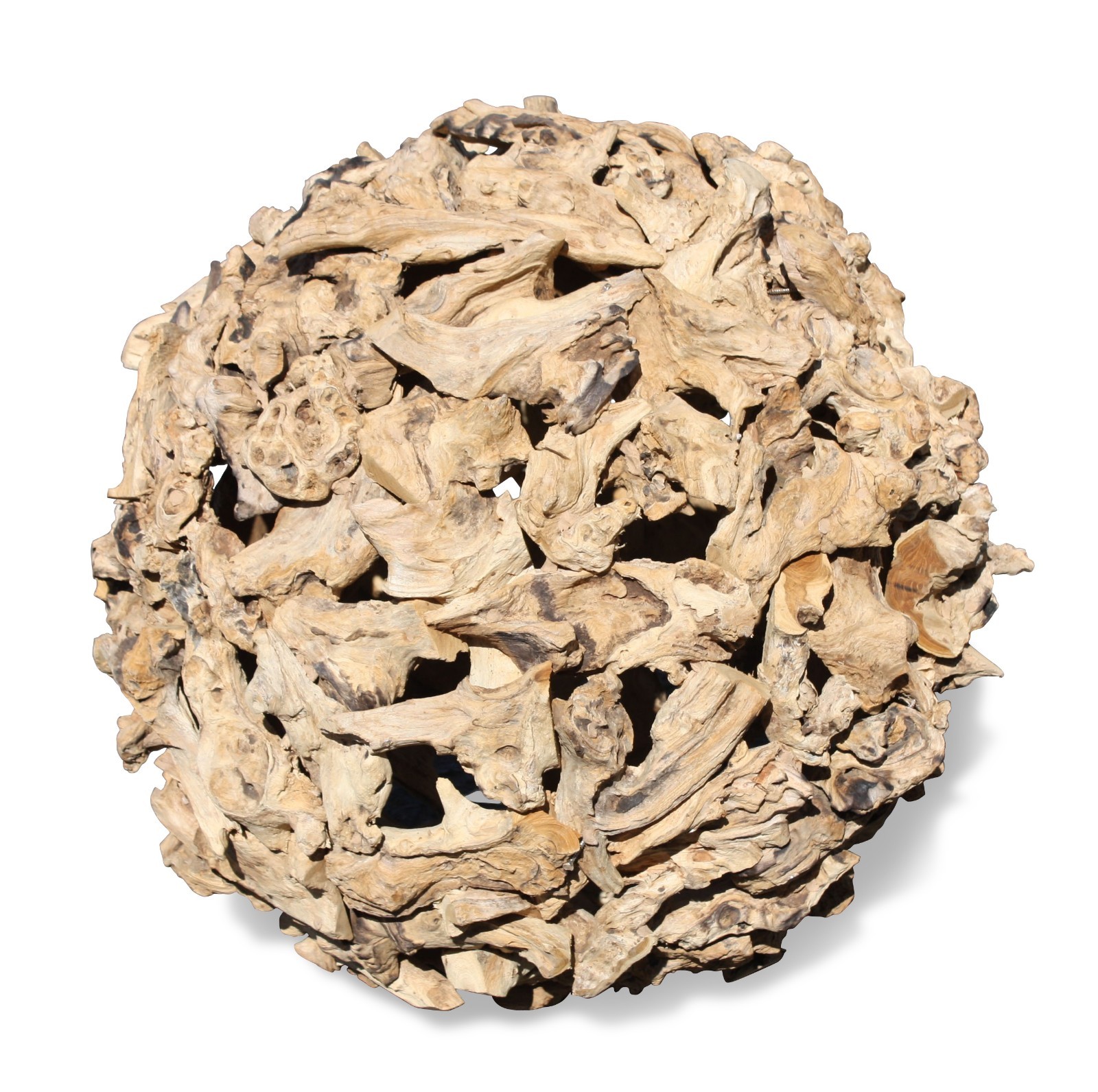 Large Natural Thai Wooden Sculpture Ball, Model C17D3 50-60cm diameter