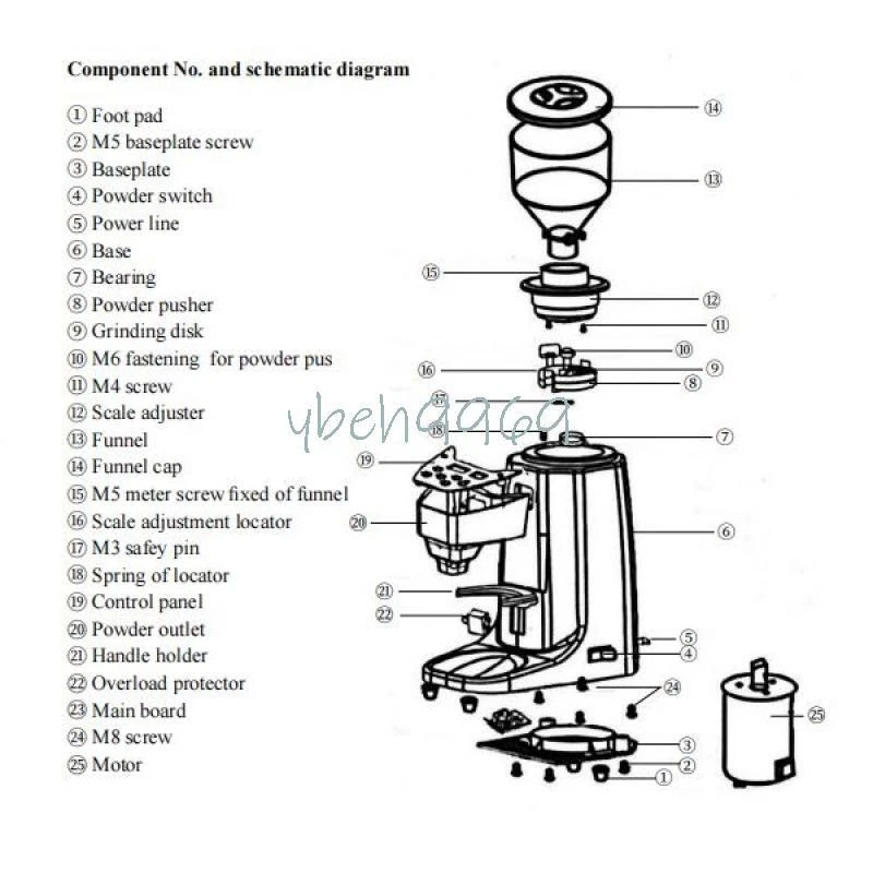 1L 250W Home Commercial Electric Coffee Bean Grinder Grind Burr Milling Espresso - Image 3 of 4