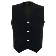 Mens Black Velvet Vest Waistcoat Gothic Steampunk Wedding Vest Prom Vest