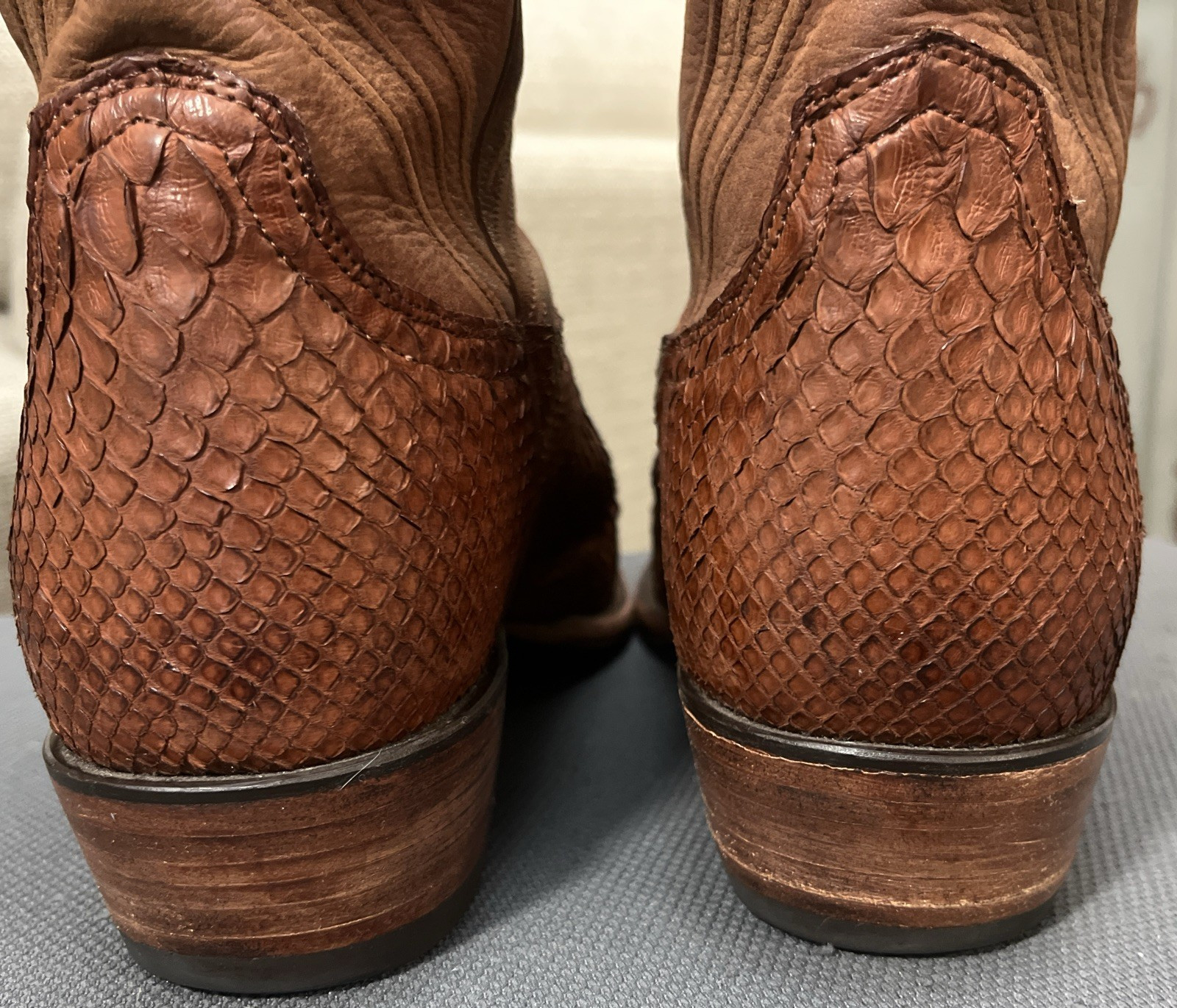 Tecovas Genuine Python Boots Pointed Toe Dark Tan… - image 7