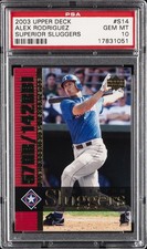 2003 UPPER DECK SUPERIOR SLUGGERS SUPERIOR SLUGGERS #S14 ALEX RODRIGUEZ PSA 10