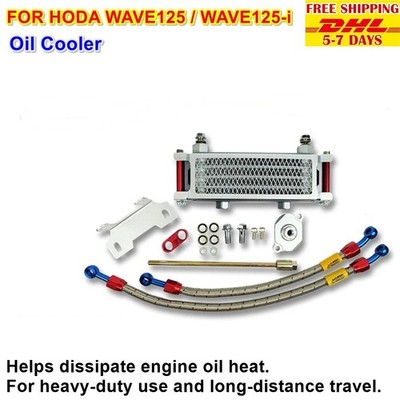 W15 RADIATOR OIL COOLER ENGINE MOUNTING FIT HONDA WAVE125 WAVE125i Aluminum Red