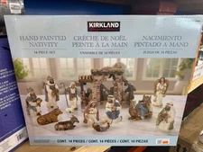 Kirkland Signature Hand Painted Nativity 14-piece Set**missing baby Jesus