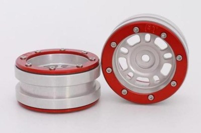 Metsafil Beadlock Wheels PT- Distractor Silber/Rot 1.9 (2 St.)  / MT0040SR
