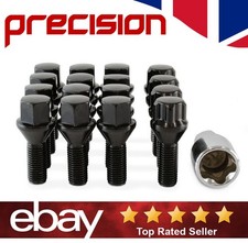 12 Black Wheel Nuts Bolts and 4 x Locking Nuts for Mini Cooper 2001-2006 Alloys