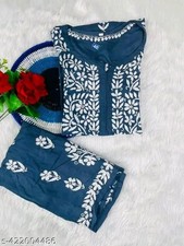 Readymad Chikanakari Kurta/kurti and plazoo Set for Women's Party Festive Outfit