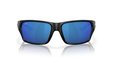 Costa Del Mar Tailfin Sunglasses, Matte Black/Blue Mirrored 580P, 60 mm