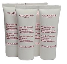 4 PC Clarins Gentle Foaming Cleanser With Cottonseed 4 X 0.80 OZ New